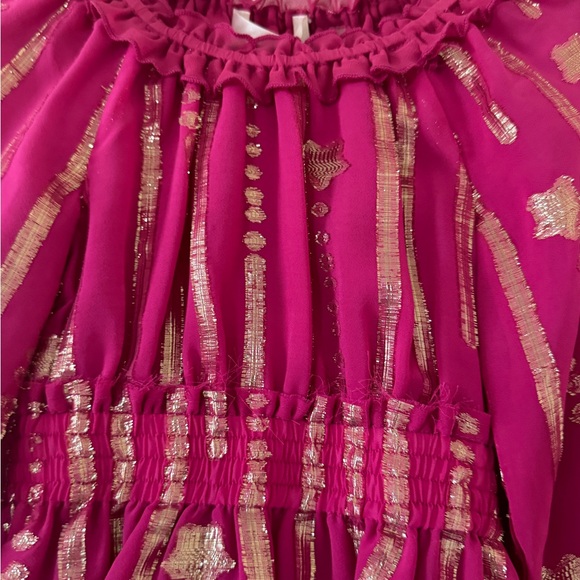 LoveShackFancy Mini Popover Dress Pink Gold Star Very Berry 2/3T Girls NWT - Picture 8 of 16